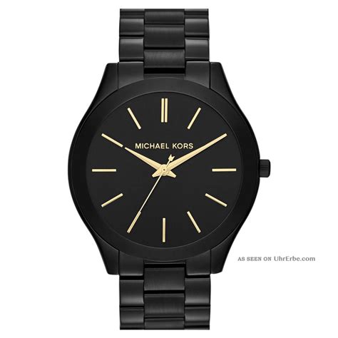 michael kors edelstahl uhr slim runway in schwarz|Michael Kors Slim Runway .